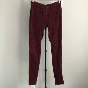 PILCRO Anthropologie Berry SERIF Corduroy Faux Pocket Logo Hardware Skinny Jeans